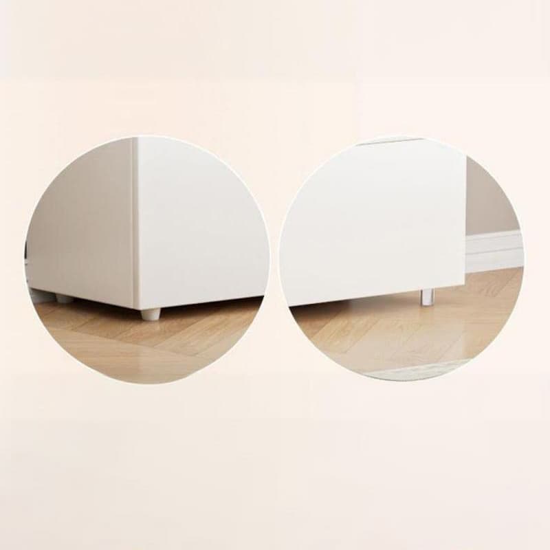 White Modern TV Stand with Low Height, Drawers, and Cable Management - Easy Full Assembly - image 7