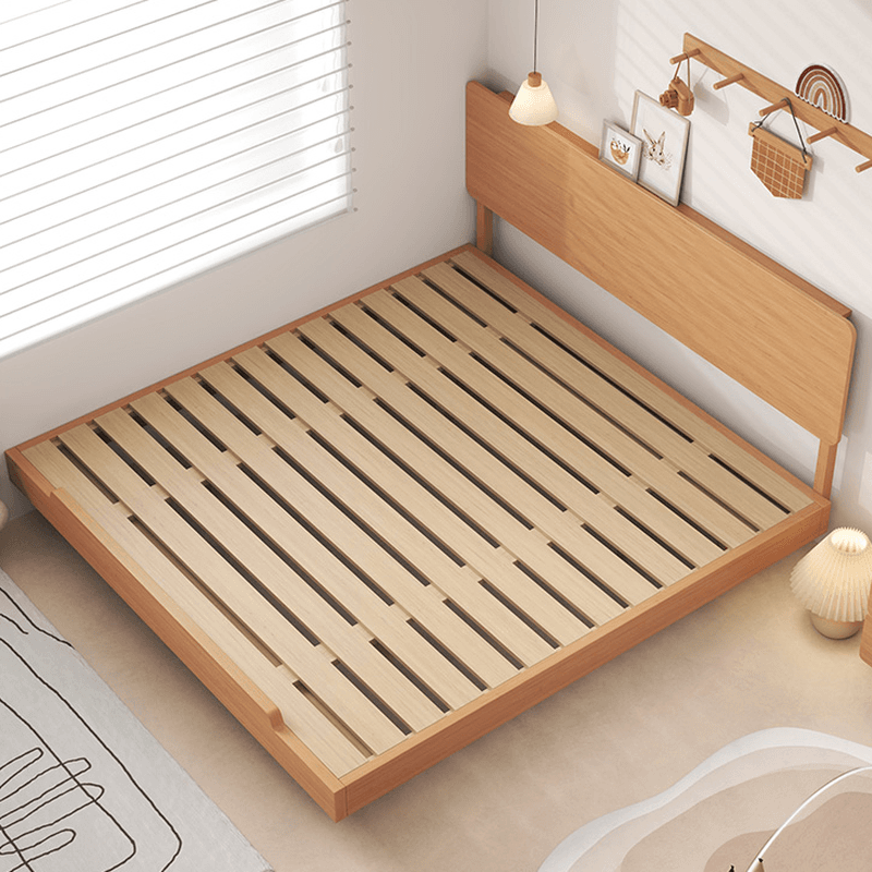 Natural Color Modish Pallet Bed Frame with Pine Wood Slats - image 6