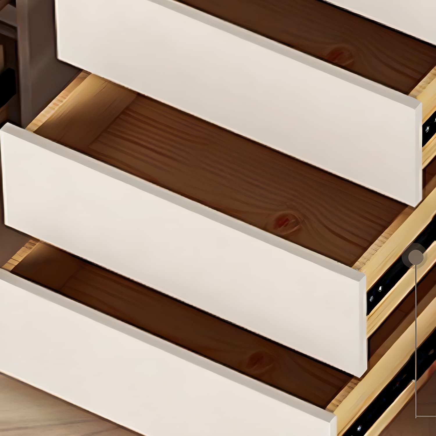 Narrow Modern White Wood Dresser with Soft Close Drawers for Living Room - image 6