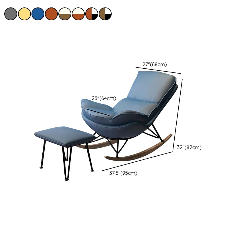 Stylish Upholstered Indoor Rocking Chair with Natural Wood Legs - image 21