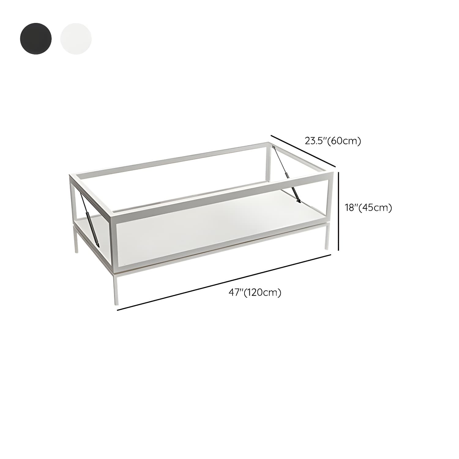 Rectangle Glass Top Coffee Cocktail Table Tranparent Contemporary with Metal Base - image 18