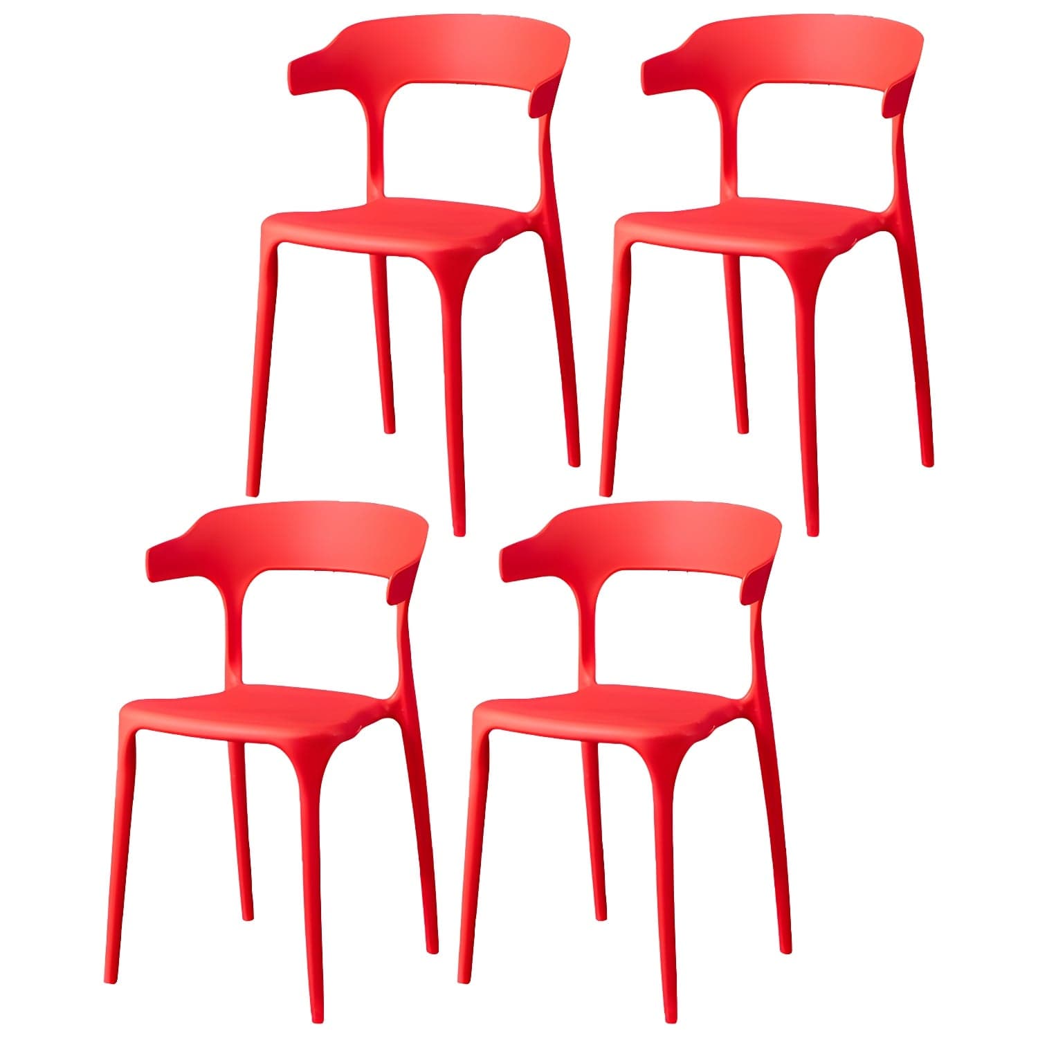 Glam Plastic Side Chair Matte Finish Open Back Dining Chair for Dinning Room - image 11