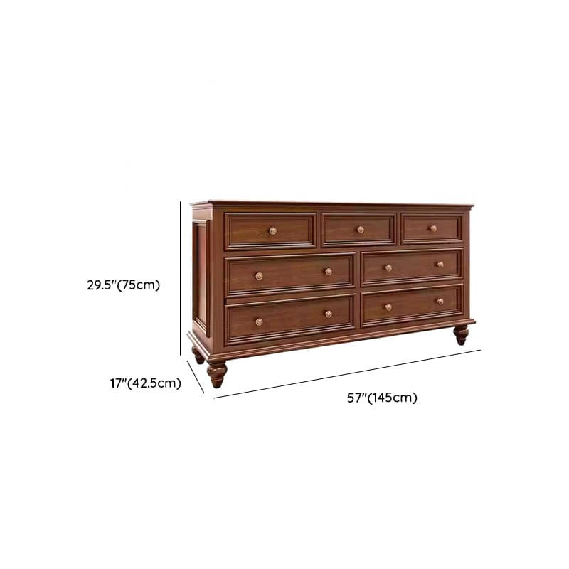 Cocoa Trendy Ash Wood Console Dresser/Semainier with 9/7/6 Drawers, Integrated Cable Management, Horizontal/Vertical - image 14