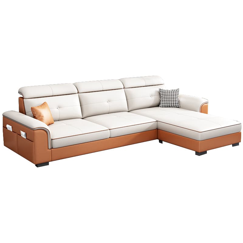 Elegant Tech Cloth Sectional Sofa in L-Shape Design with Cozy Seat Cushions - image 10