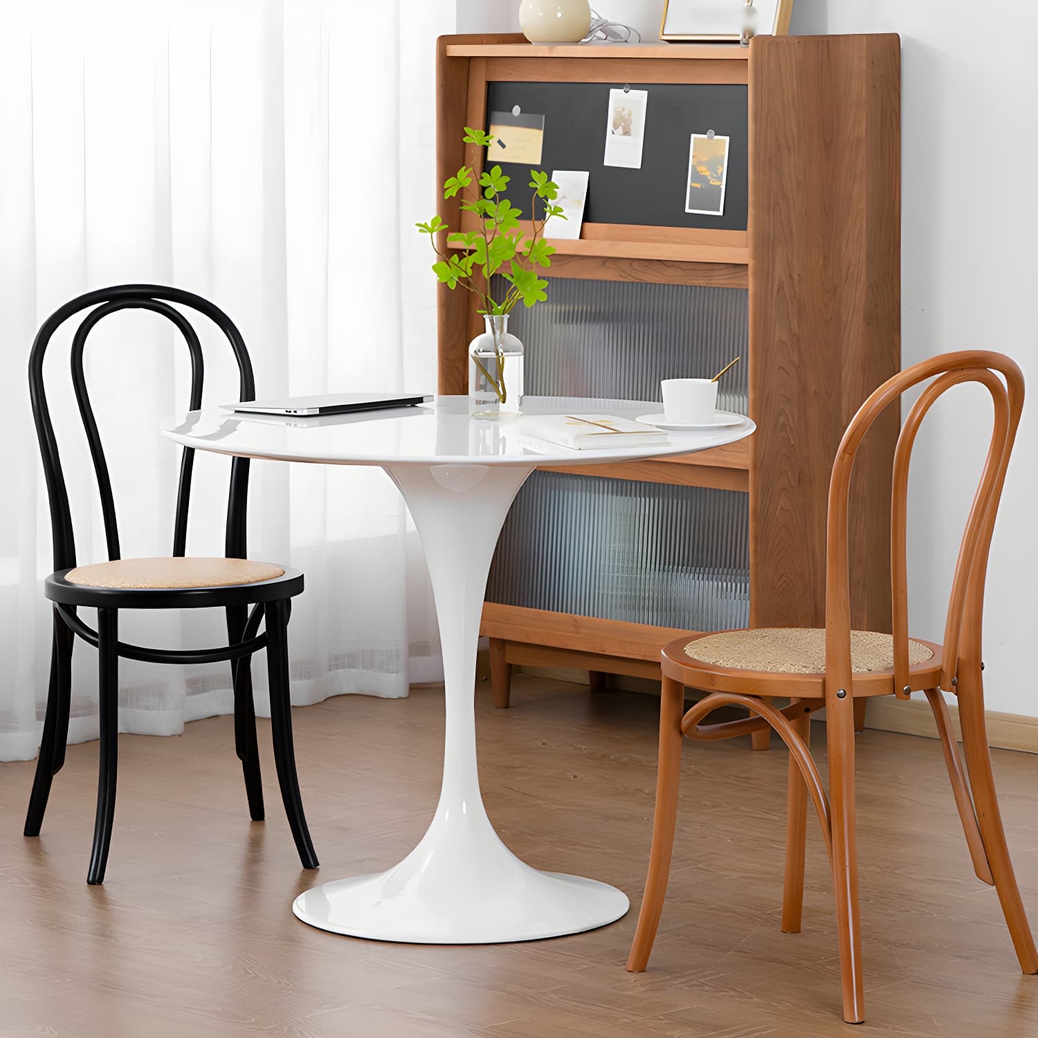 Modern Solid Beech Wood Chairs Kitchen Dining Windsor Back Side Chair Set - image 18