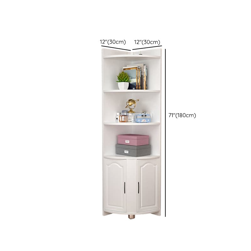 Modern Wood Corner Accent Cabinet with Open Shelves Wood Doors and 1 Cabinet for Living Room - image 14