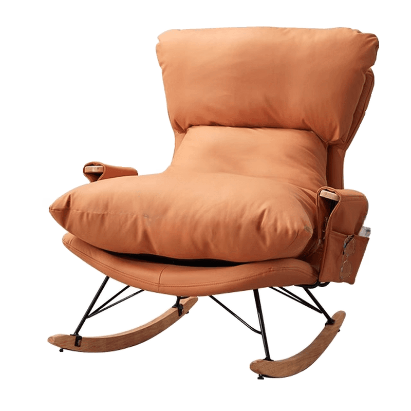 1 Piece Set/2 Piece Set Water Resistant Padded Living Room Rocking Chair in Chalk/Grey/Citrus Color with Upholstered Back and Track Arm in a Simple Style, Ottoman Included/Not Included - image 15