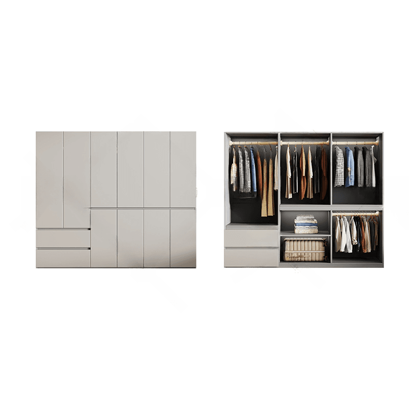 Cream Trendy Reclaimed Wood Wardrobe Armoire with Soft Close Drawer, Soft Close Door, Interior Shelves, and Clothing Rod - image 23