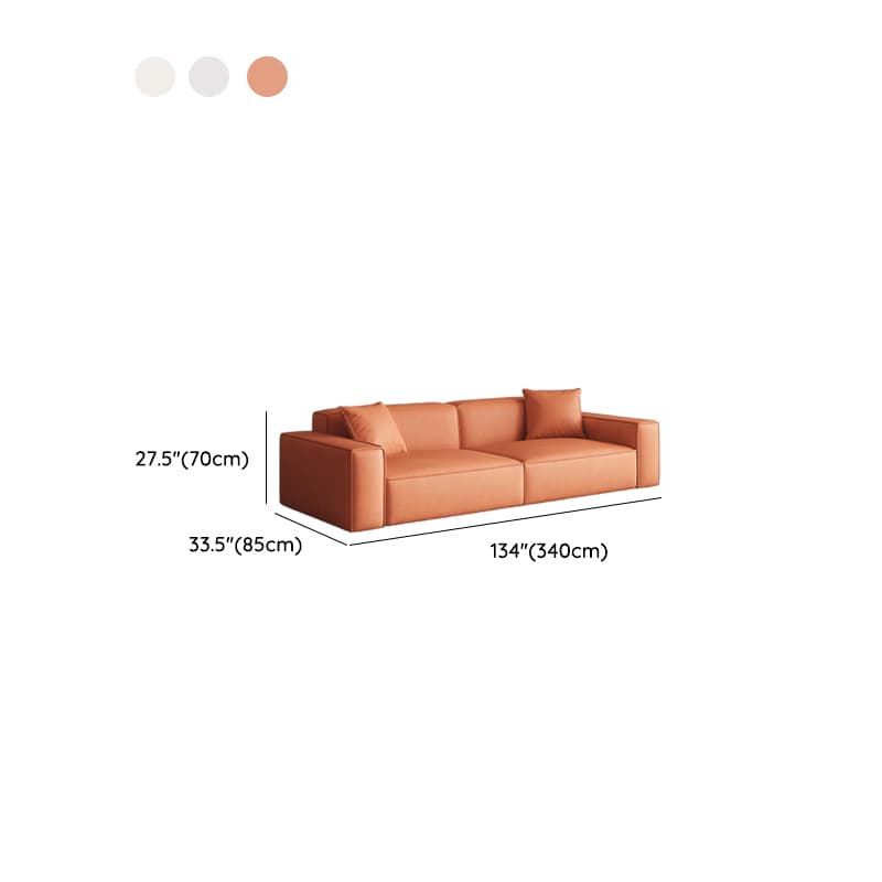Contemporary Solid Color Tear Resistant Standard Sofa in Gray/Ivory/Citrus Color, Seating for 5/4/3 with 2 Pillows - image 20