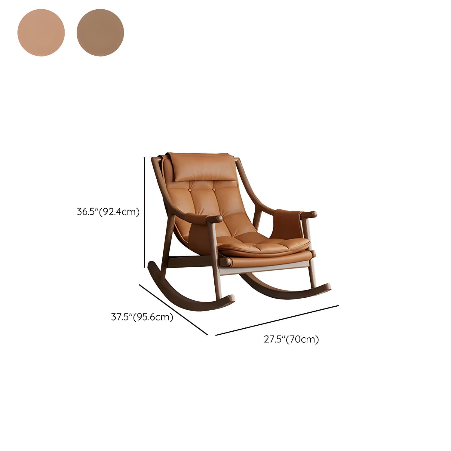 Mid-Century Modern Rocking Accent Chair in Solid Wood with Tufted Cushions - image 13