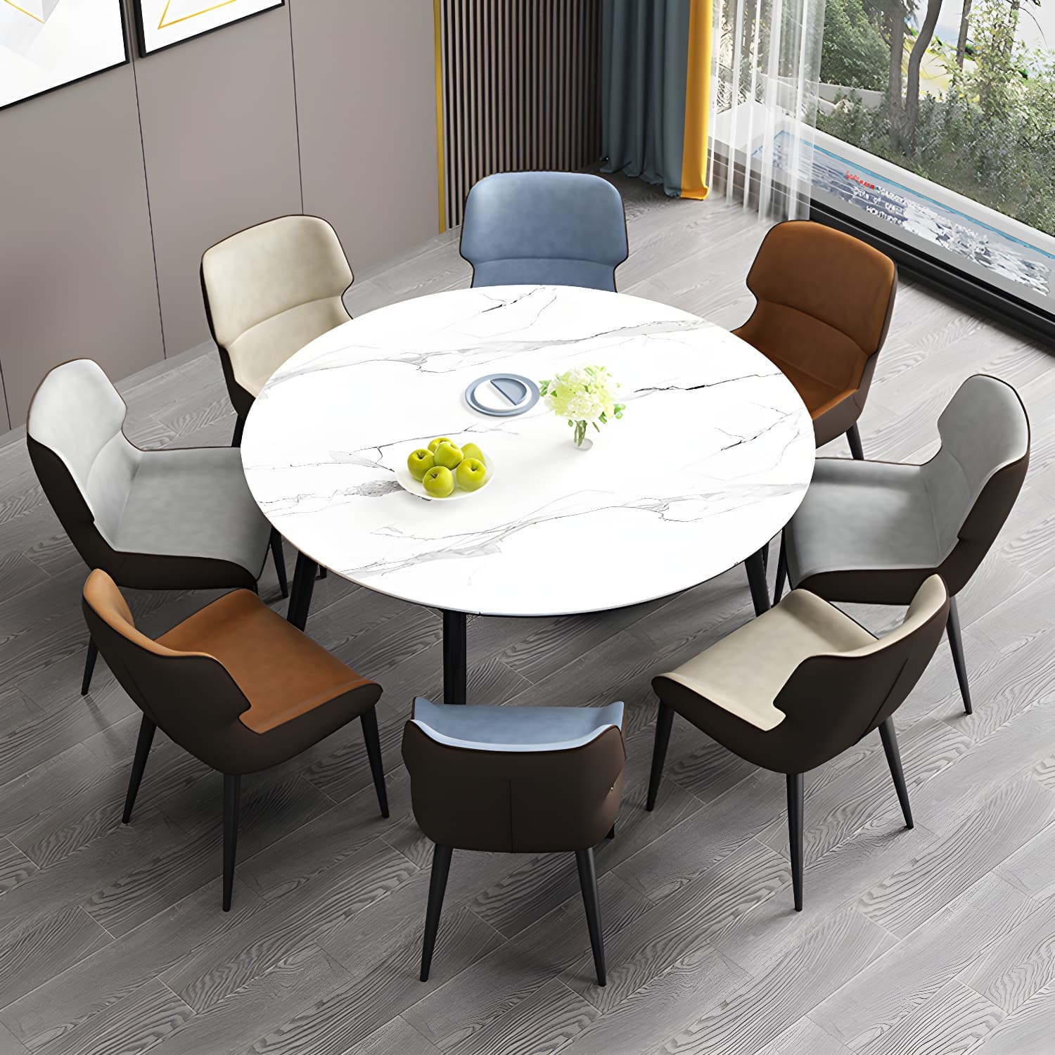Contemporary Home Wingback Side Chair Matte Finish Leather Dining Chair - image 20