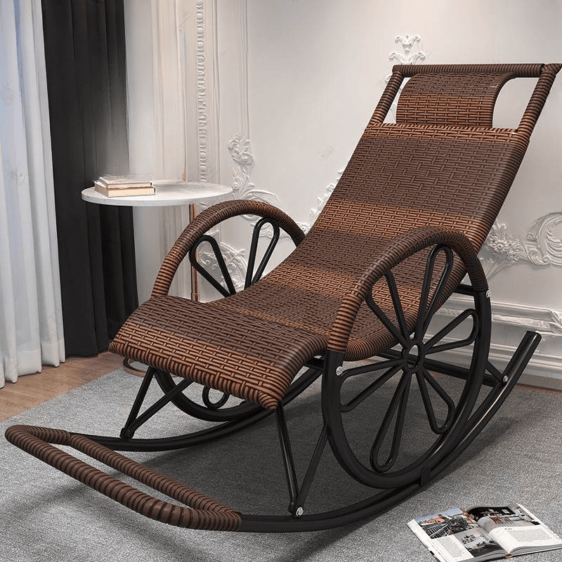 Craftsman Style Cane Rocking Seat with Round Arm - image 8