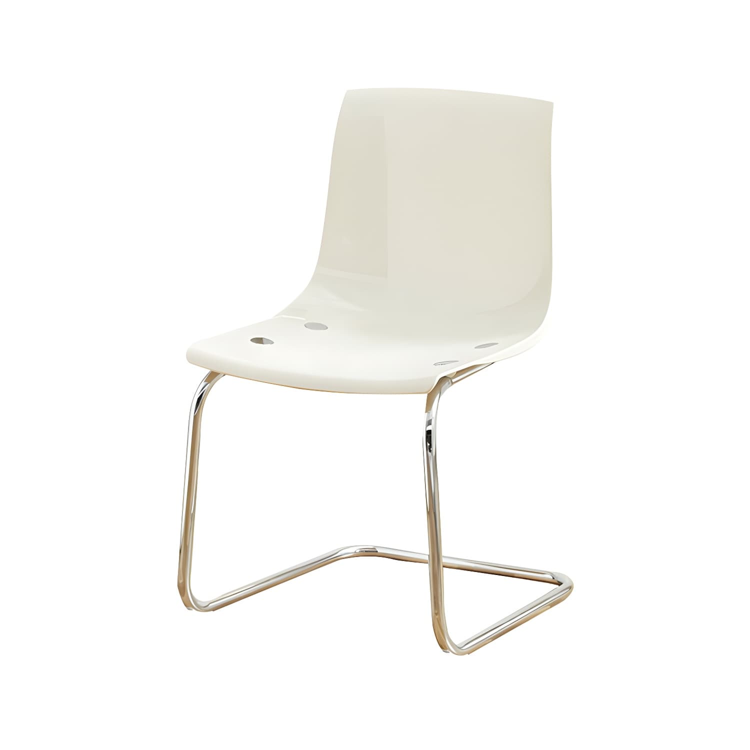 Scandinavian Style Silver Leg Plastic & Acrylic Side Chair for Kitchen & Dining - image 8