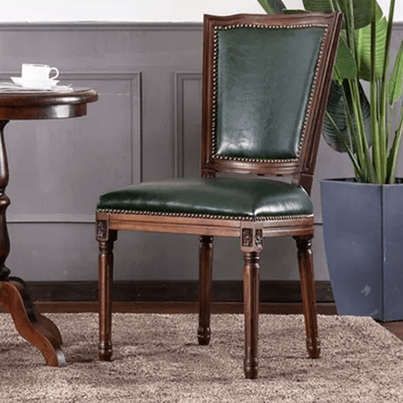 Traditional Antiqued Wood Sturdy Nailhead Trim King Louis Arm Chair/Armless Chair with Outlined and Foot Pads - image 3