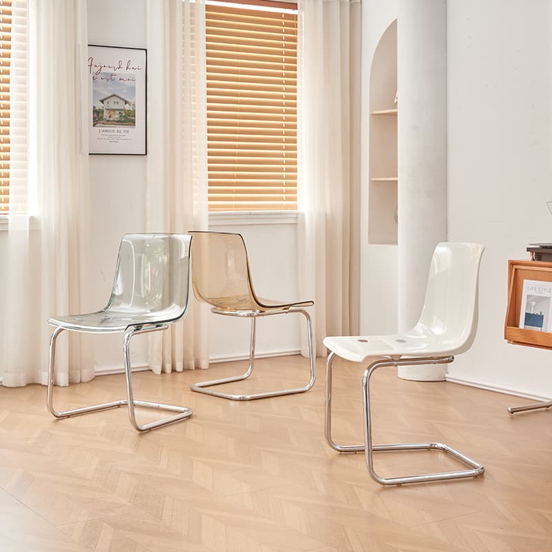 Art Deco Home Side Chair with Solid Back Panel, Metallic Metal Legs - image 8