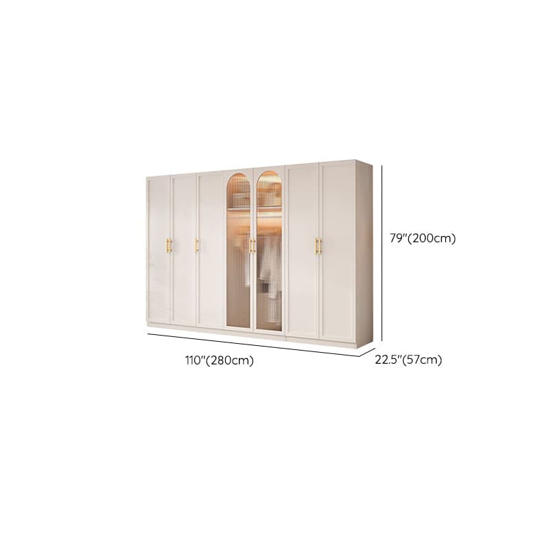 Simple Beige Engineered Wood Freestanding Armoire Cabinet with Soft Close Door, Clothing Rod & Interior Shelves - image 19