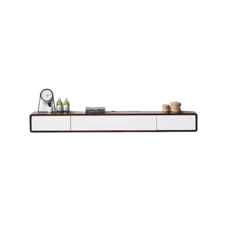Rubberwood Scandinavian 20''x24'' Floating Mount Wood TV Stand with Drawers and Shelves - image 7