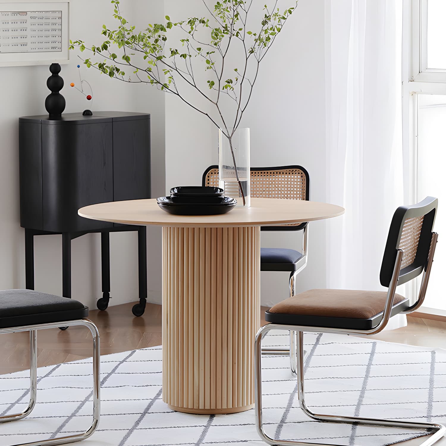 Round Shape Home Dining Table Modern Wooden Dining Room Table - image 4