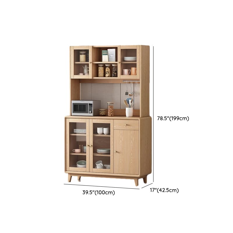 Unfinished Color Microwave Shelf Cabinet with Stemware Stand, Self-supporting in Culinary Space, Flooring Design, Kitchen Appliance Organizer, and Worktop Countertop - image 15