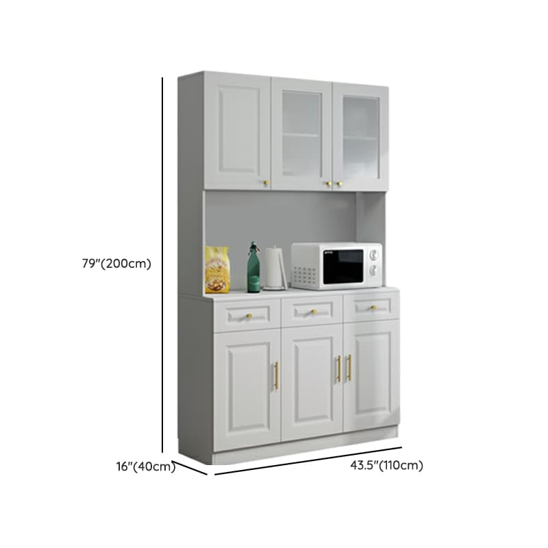 White Modern Wood Sideboard with Drawer and Cabinet with Adjustable Shelves - image 29