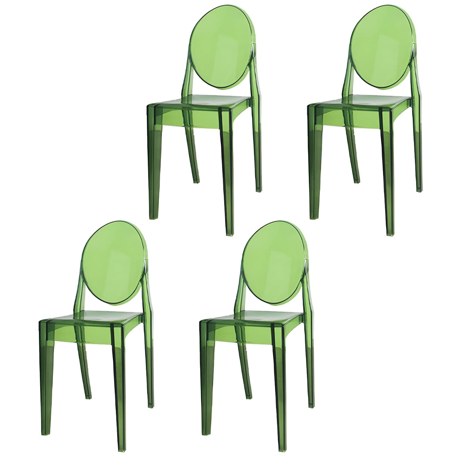 Scandinavian Winehouse Plastic Side Chair Transparent Open Dining Chair (Set of 4) - image 15