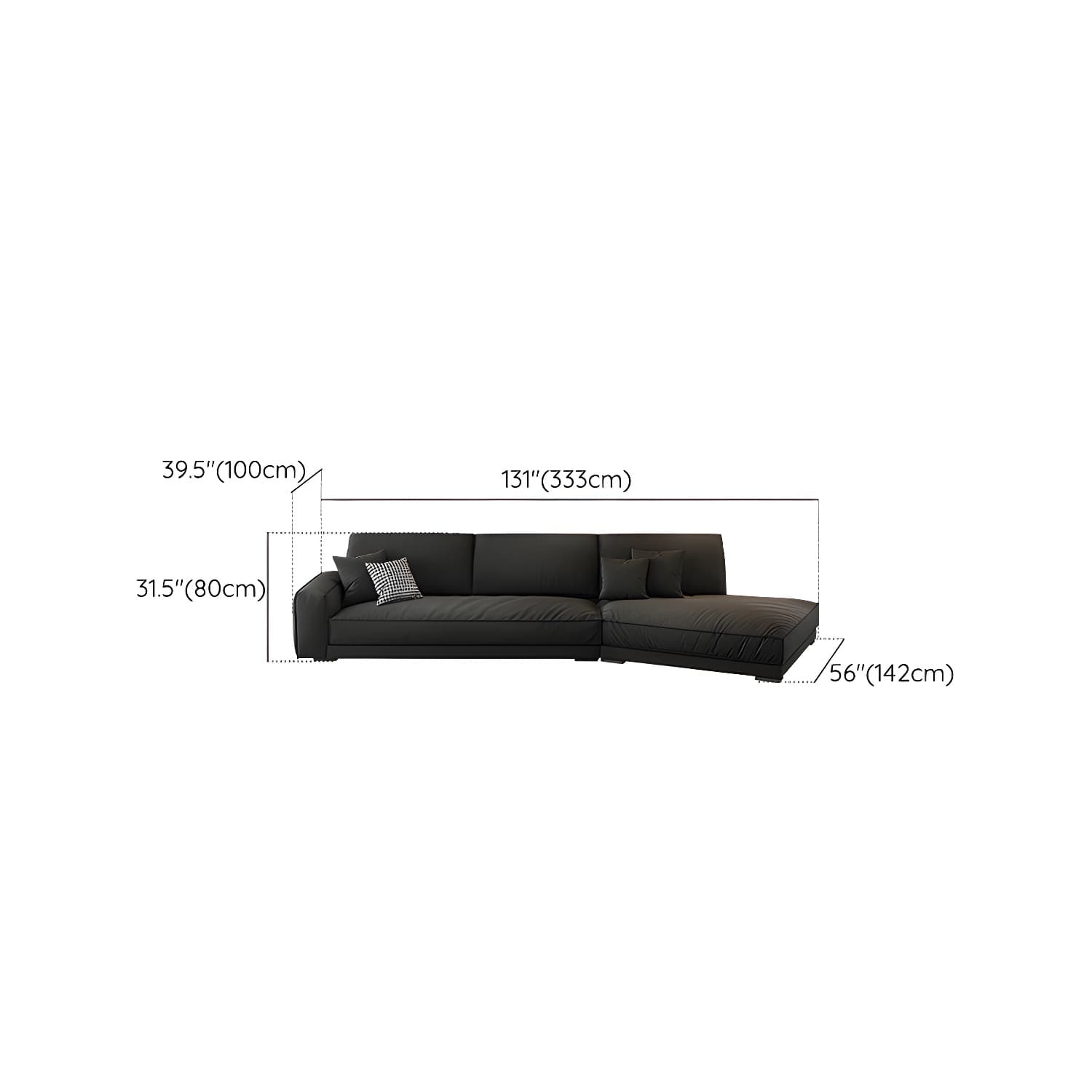 Modern Gray Polyester Blend Stationary Sectional Sofa with Square Arm and Cushion Back - image 18