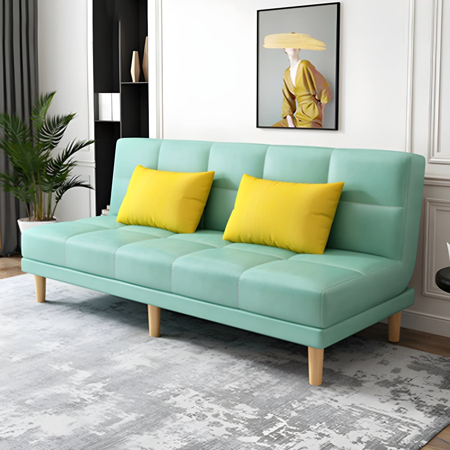 Modern Armless Settee 27.55" W Convertible Sleeper Sofa for Living Room - image 5
