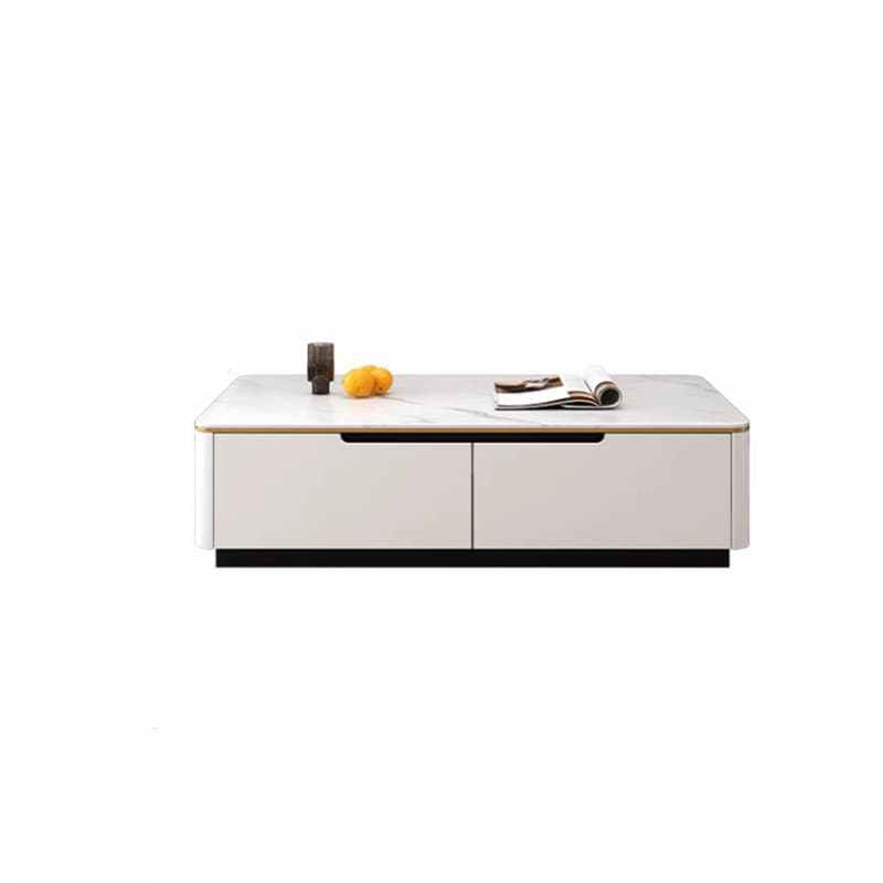 Contemporary Design Cream Oblong Sintered Stone Single Board Game Coffee Table with Block/Four Legs and Scratch Resistant - image 8