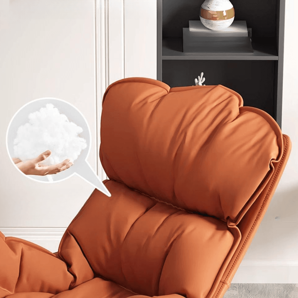 Grey/Chalk/Amber Contemporary Alloy 2 Piece Set Rocking Armchair with Padded Upholstery and Ottoman - image 10