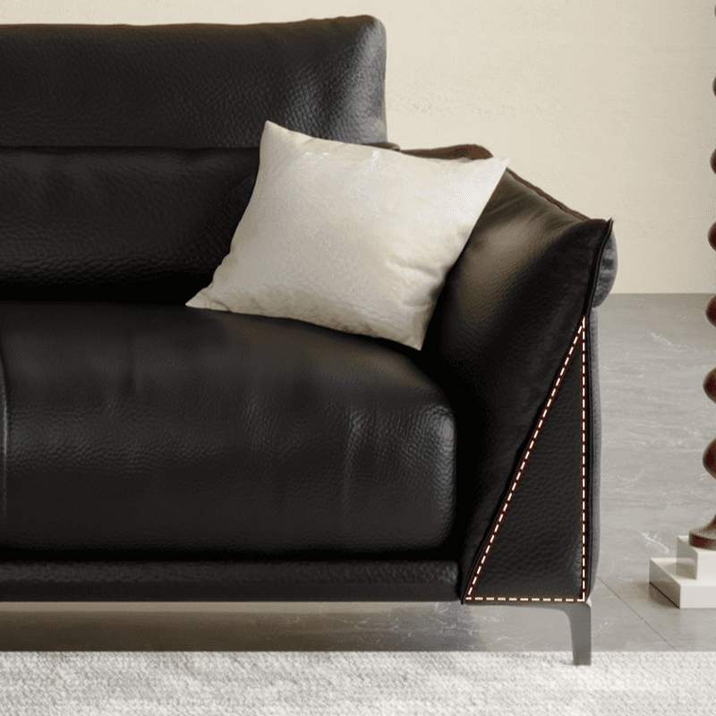 Drawing Room Standard Sofa in Pu Leather/Flannel with Blush/Mocha/Amber Color and Armrest - image 12