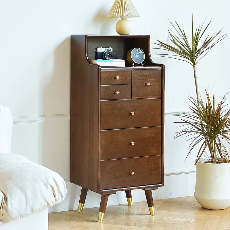 Five-Drawer Wooden Dresser, Natural Color, Modern Design, 50in Length, Pre-Drilled - image 10