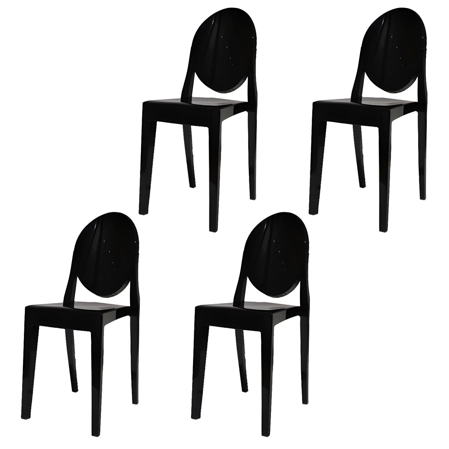Scandinavian Winehouse Plastic Side Chair Transparent Open Dining Chair (Set of 4)