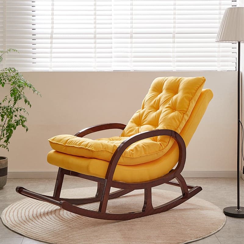 Grey/Blush/Light Green Modish Upholstered Rocking Accent Chair with Round Arm - image 10