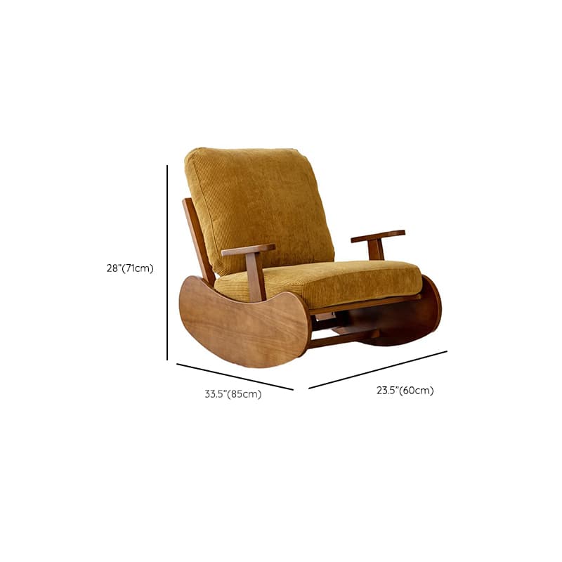 Black/Jade Green/Ivory Art Deco Upholstered Rocking Armchair with Recessed Arm - image 17