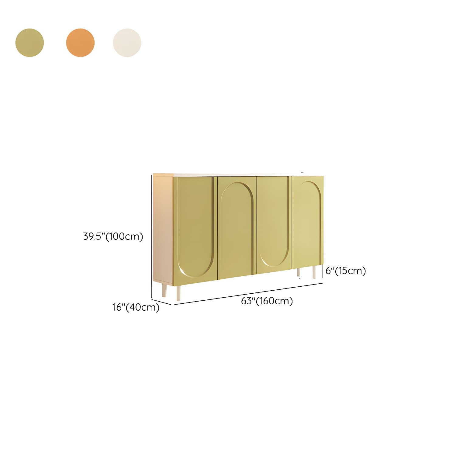 Scandinavian Wood Sideboard Credenza with Cabinet and Adjustable Shelves - image 17
