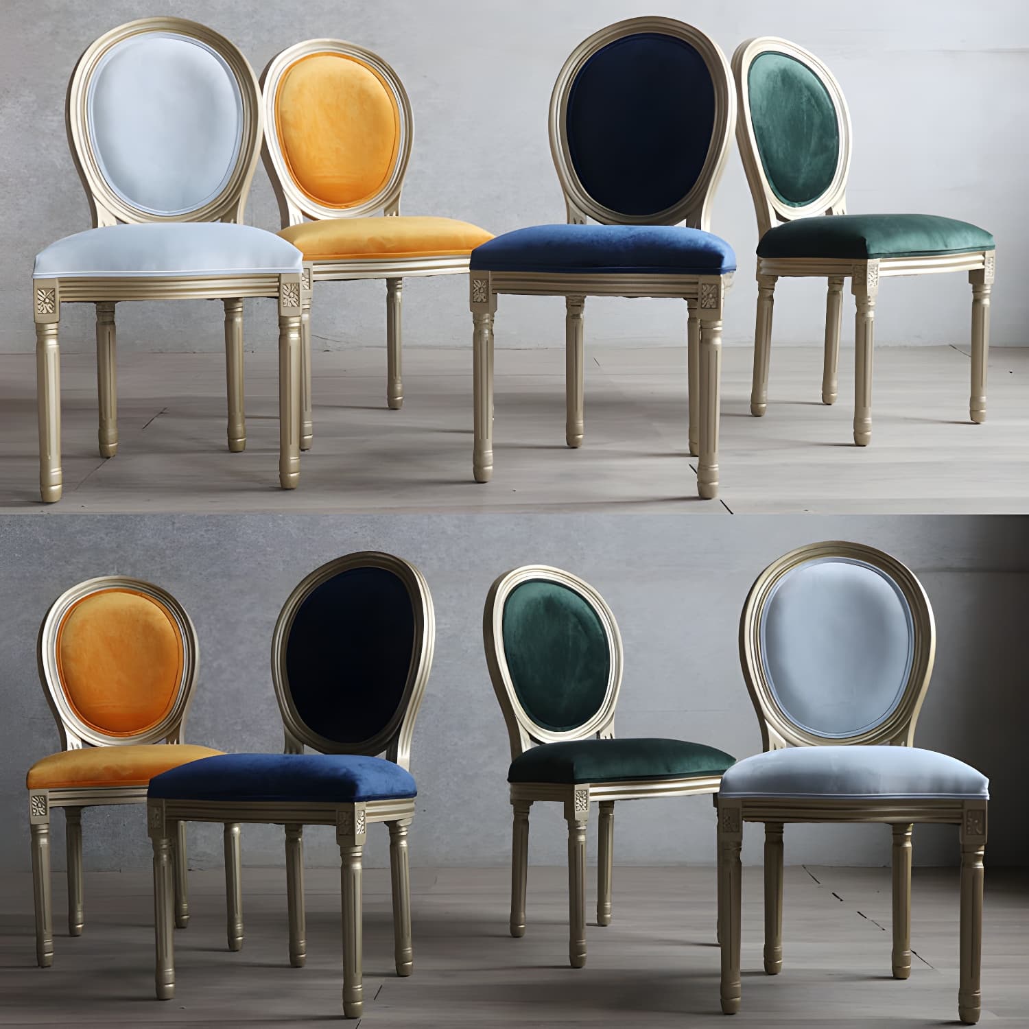 Traditional Velvet Dining Chair 38''H King Louis Back Side Chair with 4 Legs for Restaurant - image 16