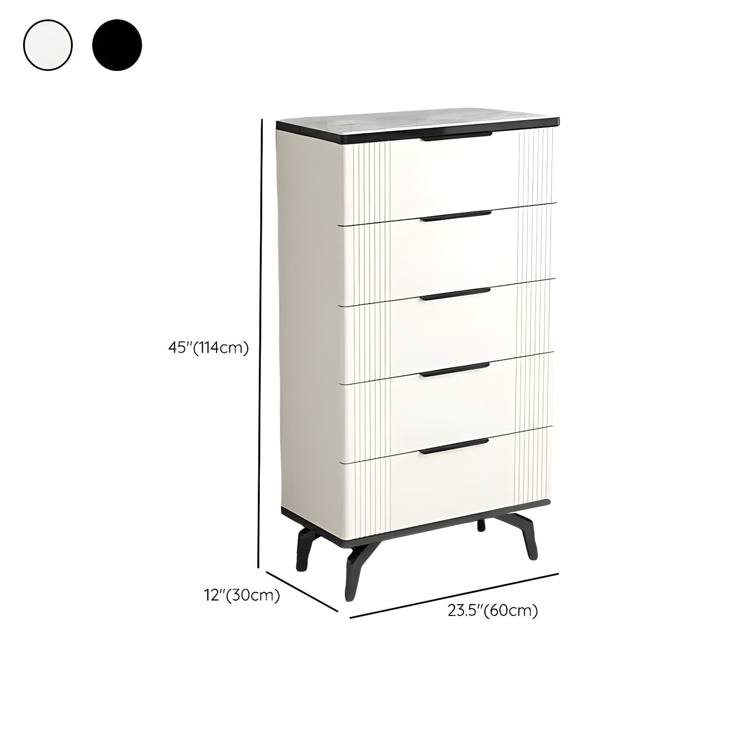 Drawers Included Modern Chest with Stone Countertop and Metal Legs - image 14