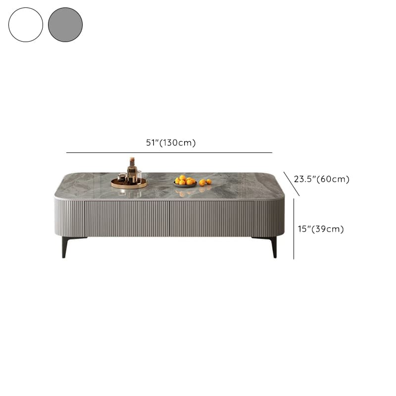 Mission Style Single Oblong Stone Coffee Table with 4 Legs for Home - image 19