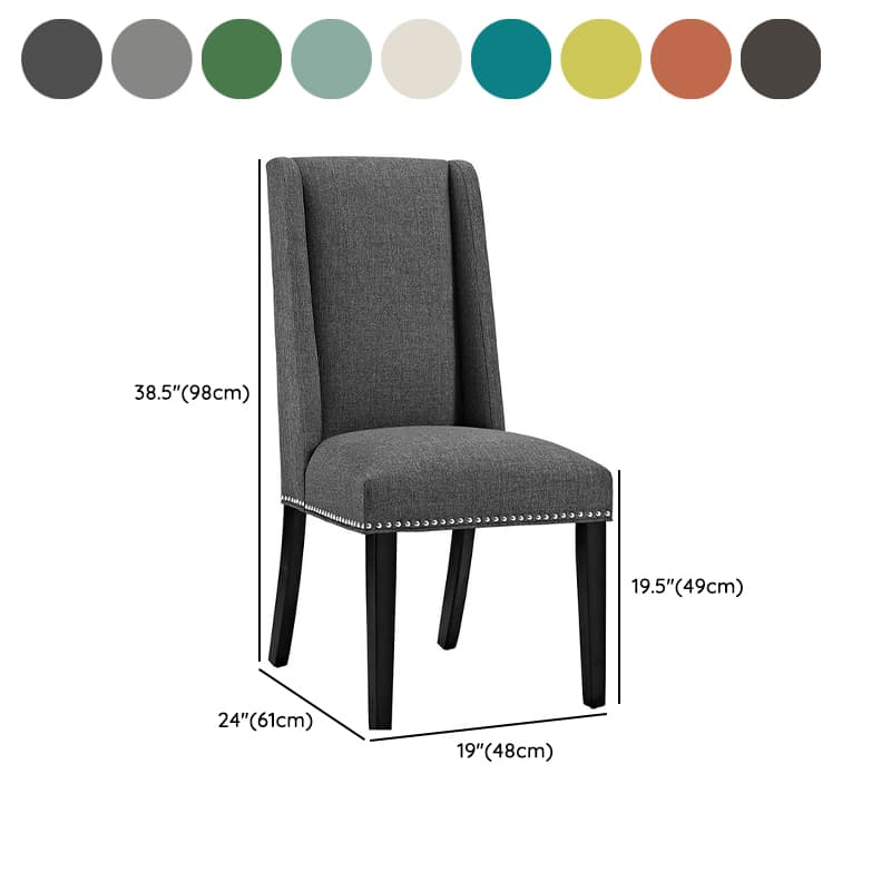 Flannel/Linen/PU Upholstered Stable Framed Armless Chair with Parsons Back and Nailhead Trim for Dinette in a Trendy Style - image 19