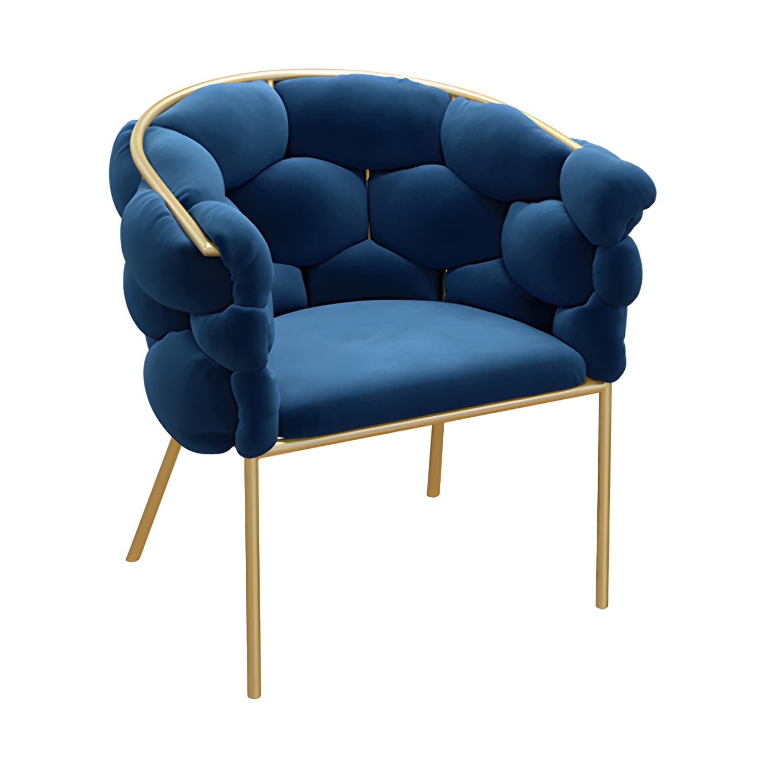 Glam Style Upholstered Gold Base Dining Arm Chair for Dining Room - image 8