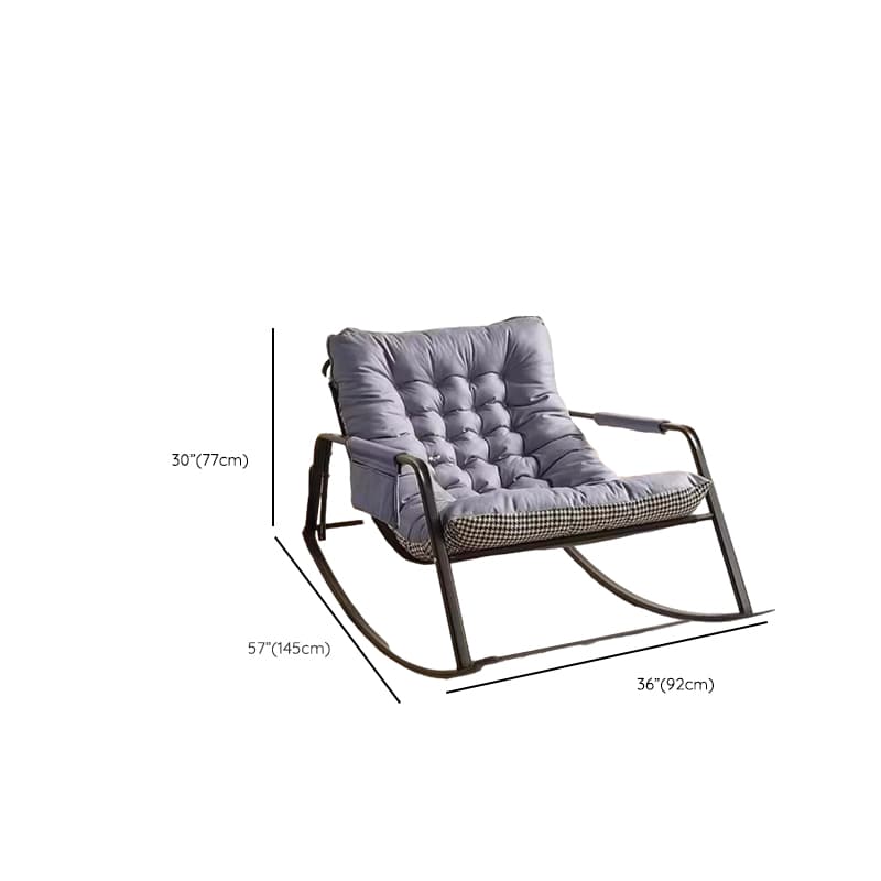 Art Deco Upholstered Rocking Armchair for 2 with Track Arm and Dirt Resistant Features - image 21