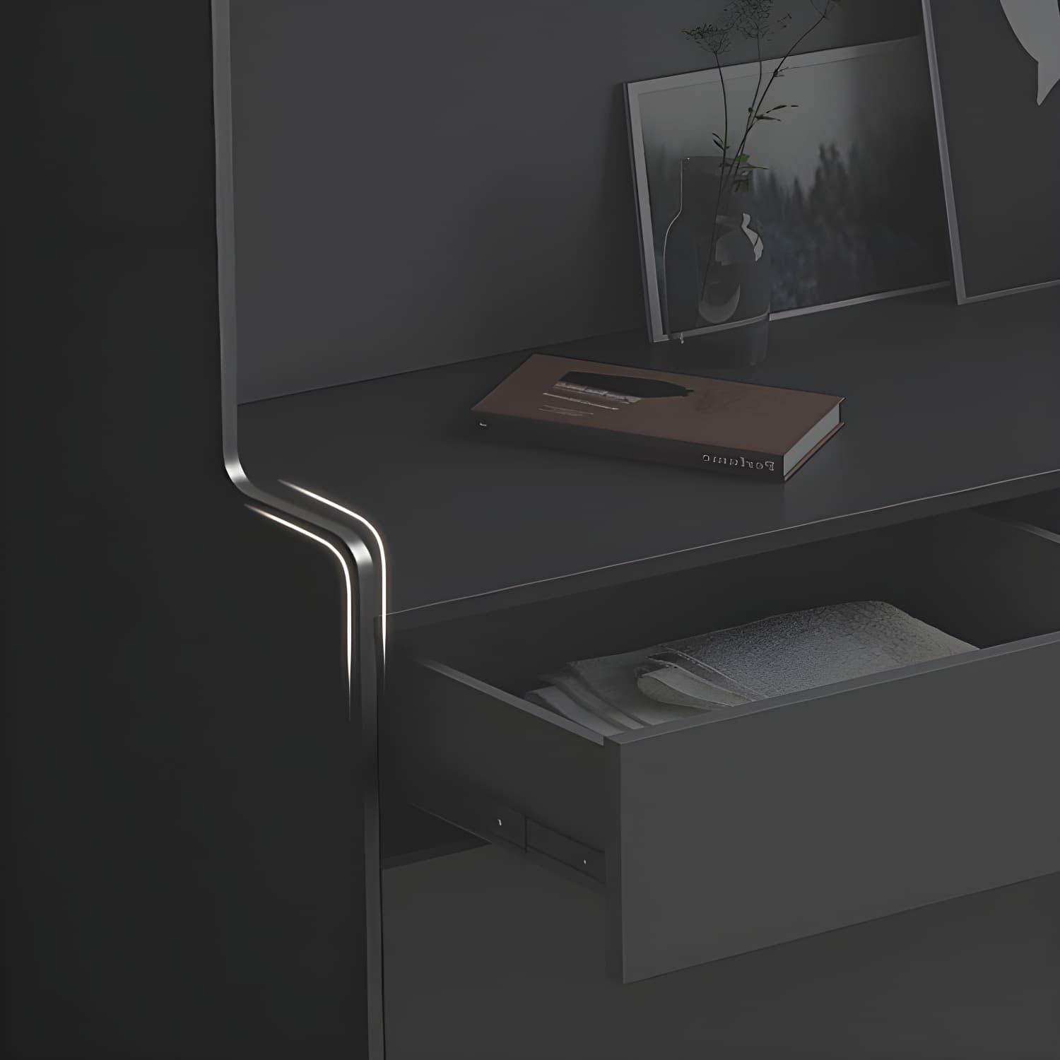 Five Doors Three Drawers Sideboard Glam Buffet Server for Living Room - image 7