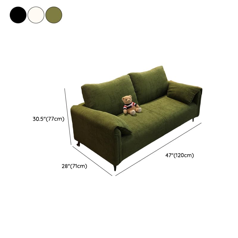Modern Solid Color Tear Resistant Standard Sofa/Loveseat in Black/Ivory for 3-seater/Seats 2 - image 9