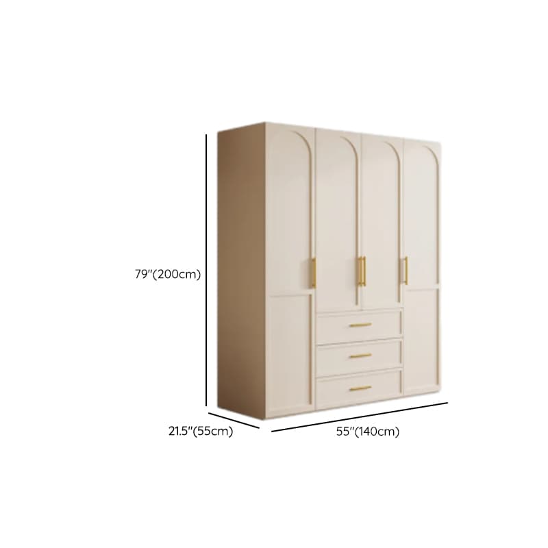 Simplistic White Detached Almirah with 3 Drawers, Interior Shelves, and Hinged Door - image 12