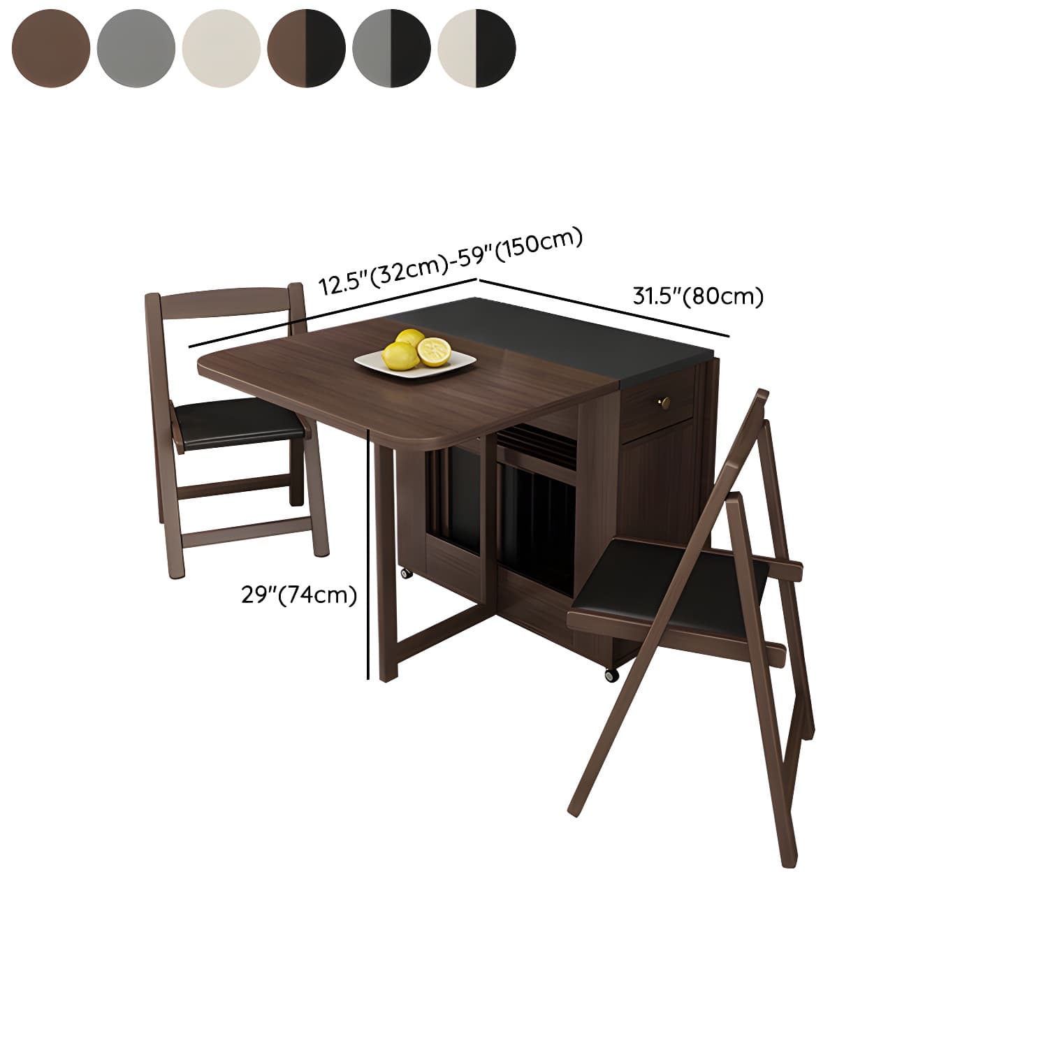 3/5/7 Pieces Modern Folding Solid Wood Multi Purpose Dining Set for Home - image 17