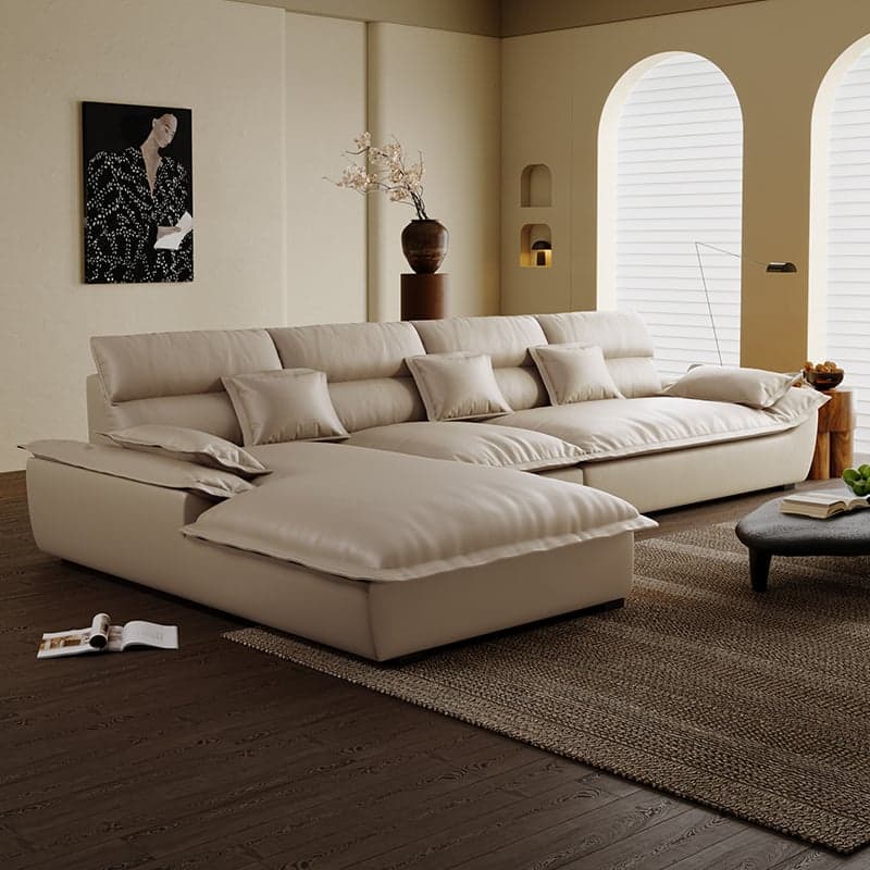 Modern Simple Style Midnight Black/Sepia/Chalk L-Shape Sofa Recliner Seats 5 - image 4
