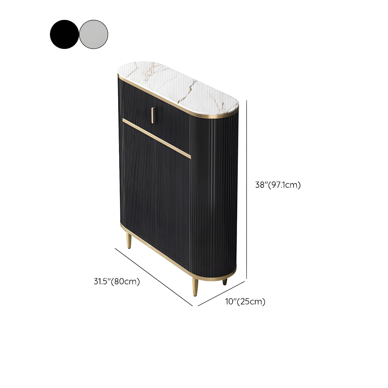 Glam Style Stone Top Sideboard Engineered Wood Side Board for Living Room - image 18