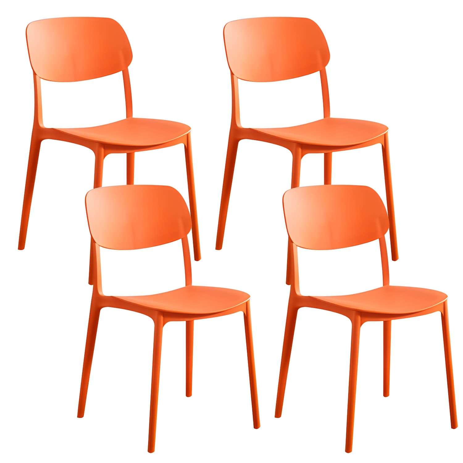 Plastic Indoor-Outdoor Side Chair Armless Stackable Dining Chairs - image 6