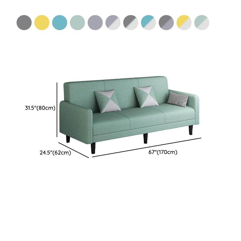 Trendy Solid Color Stain Resistant Standard Sofa in Grey/Cerulean/Beige with Arm, 4-seater/Seats 3 and 2 Pillows - image 35