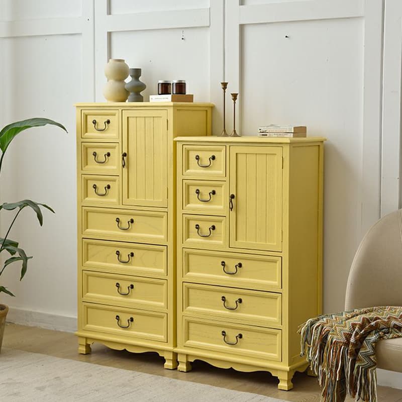 Coastal Style Storage Chest Solid Wood Countertop with Drawers and Doors - image 8